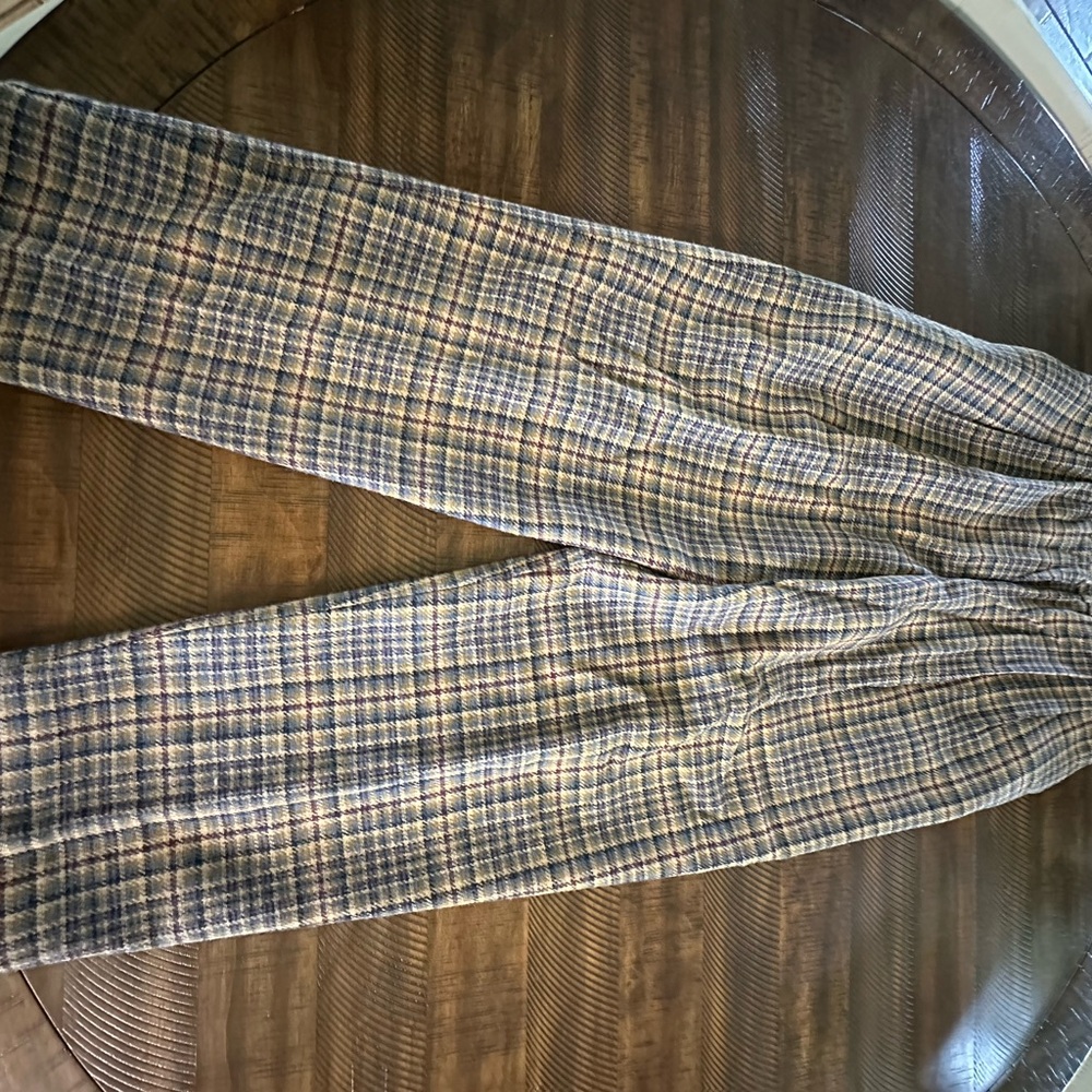 Worthington Brown and Blue Trousers with Plaid Pattern